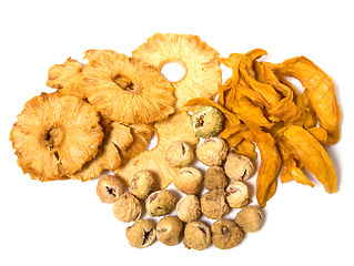 Image showing dried fruits assortment isolated on white background