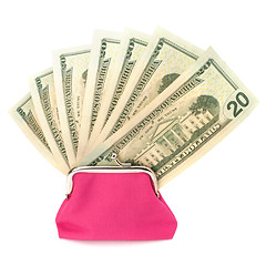 Image showing Glamour purse fill with money