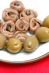 Image showing anchovies and olives