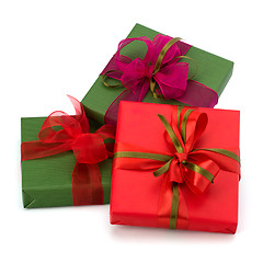 Image showing festive gift box stack 