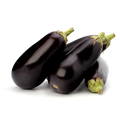 Image showing eggplants isolated on white background close up