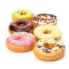 Image showing Delicious doughnuts isolated on white background 
