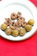 Image showing anchovies and olives