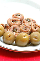 Image showing anchovies and olives