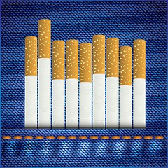 Image showing cigarettes on bllue jeans background