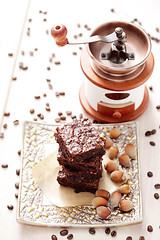 Image showing brownie with hazelnuts