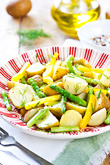 Image showing Potato with Herb and Asparagus salad