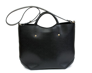 Image showing Elegant black female bag over white background