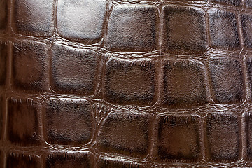 Image showing Natural brown leather background closeup