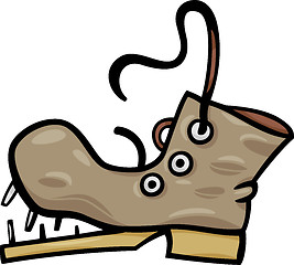 Image showing old shoe or boot cartoon clip art