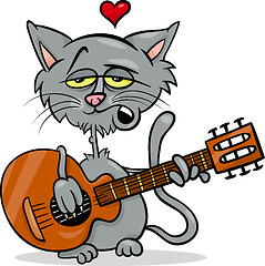 Image showing cat in love cartoon illustration