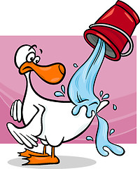 Image showing water off a ducks back cartoon