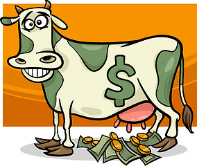 Image showing cash cow saying cartoon illustration