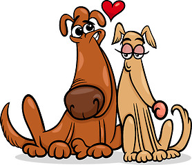 Image showing dogs in love cartoon illustration