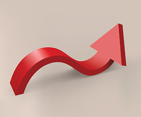 Image showing Red curved arrow