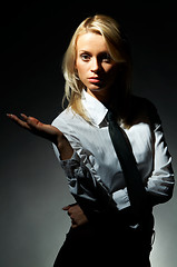 Image showing Blond model pose