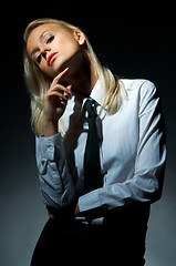 Image showing Blond model pose