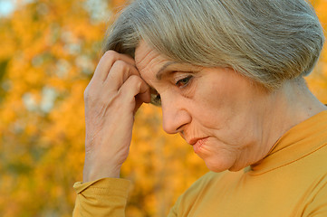 Image showing Senior woman on nature