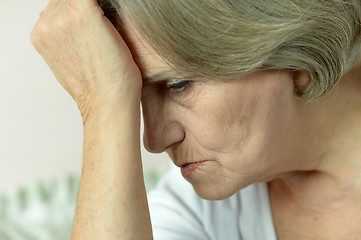 Image showing Senior sad woman