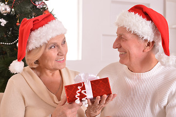 Image showing Mature couple celebrating new year