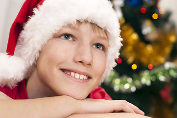 Image showing Happy kid celebrating christmas