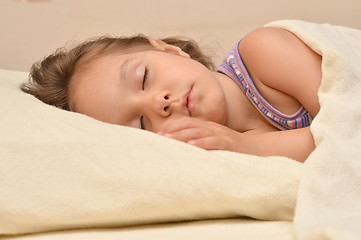 Image showing Little girl in bed