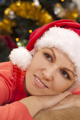 Image showing Portrait of christmas woman