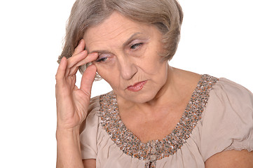 Image showing Sad elderly woman portrait