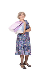 Image showing Nice old woman shopping