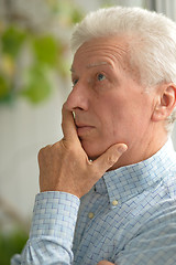 Image showing Caucasian elderly man at home