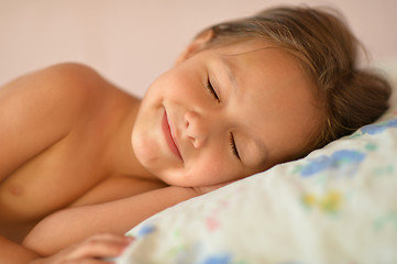 Image showing Little girl in bed