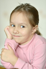 Image showing Portrait of emotional little girl