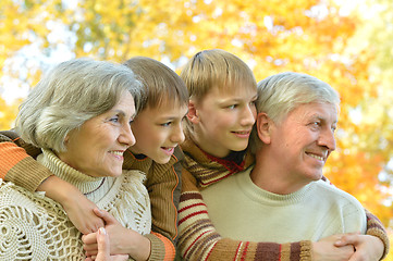 Image showing Friendly family walking