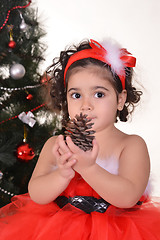 Image showing Little girl celebrating Christmas