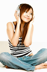 Image showing Listening to the music