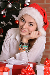 Image showing Girl celebrating New Year