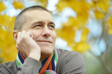 Image showing Attractive man in autumn