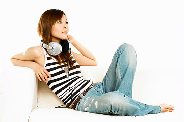 Image showing Listening to the music