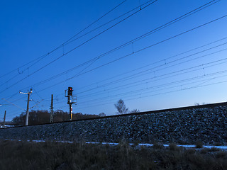 Image showing Red train signal