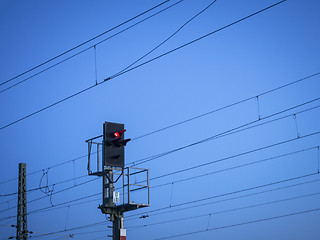 Image showing Red train signal