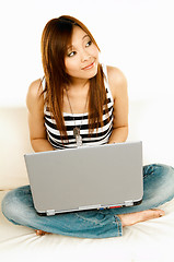 Image showing Asian girl with laptop