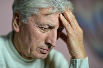 Image showing Elderly man thinking