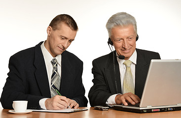 Image showing Workers with laptop