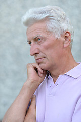 Image showing Thinking elderly man