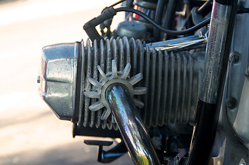 Image showing vintage motorcycle cylinder head