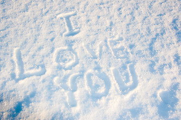 Image showing Happy Valentine's Day. The inscription on the snow