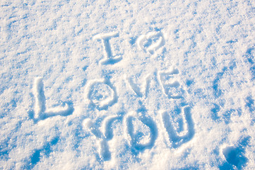 Image showing Happy Valentine's Day. The inscription on the snow