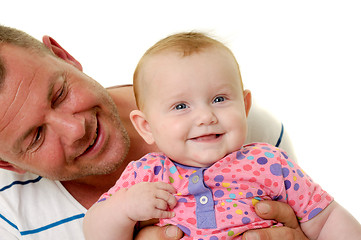 Image showing Smiling father and baby