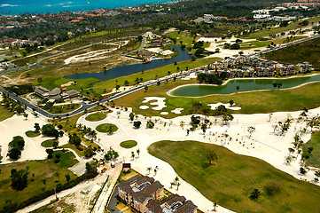 Image showing Elevevated view of golf course