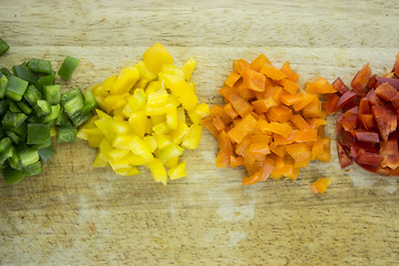 Image showing slices of colorful sweet bell pepper